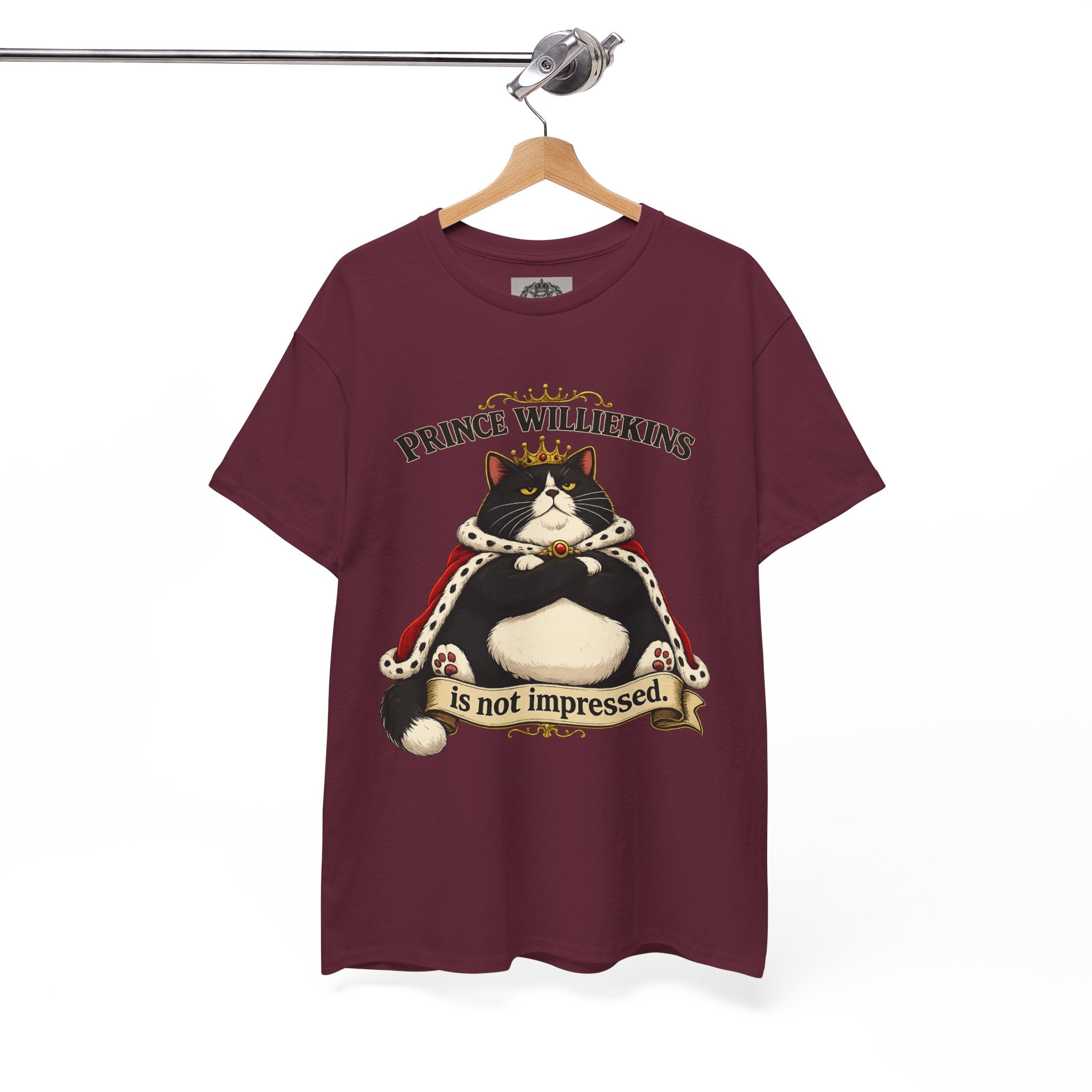 Cat T-Shirt — “Prince Williekins Is Not Impressed” Royal Cat Graphic Tee