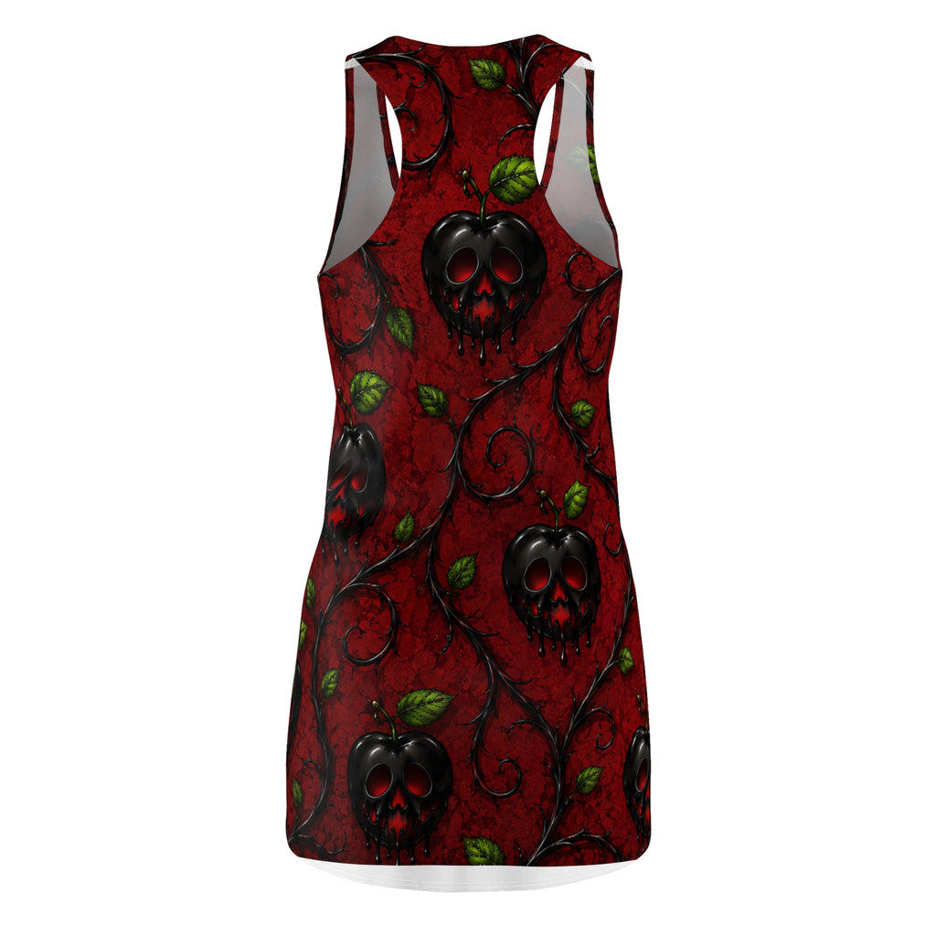 Poison Apple Skull Pattern Racerback Dress | Dark Gothic Floral
