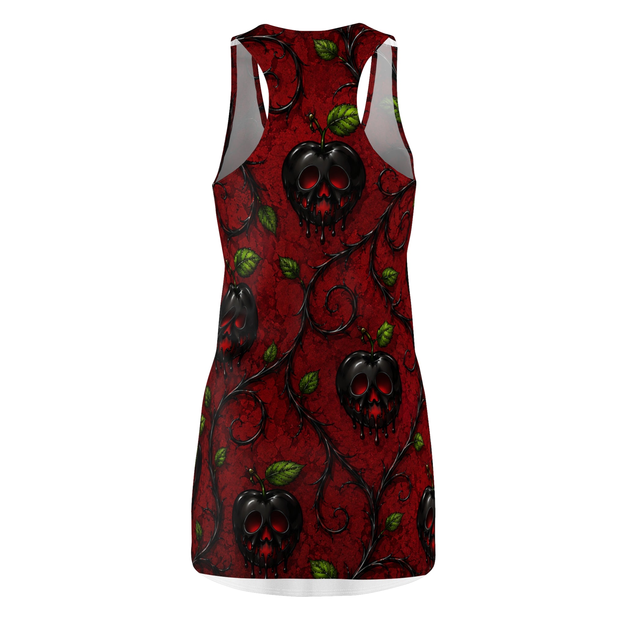 Poison Apple Skull Pattern Racerback Dress | Dark Gothic Floral