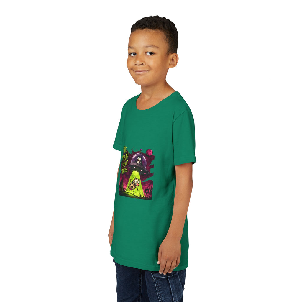 The Truth Is Out There Youth Tee | Alien UFO Graphic | Penguin | Cow
