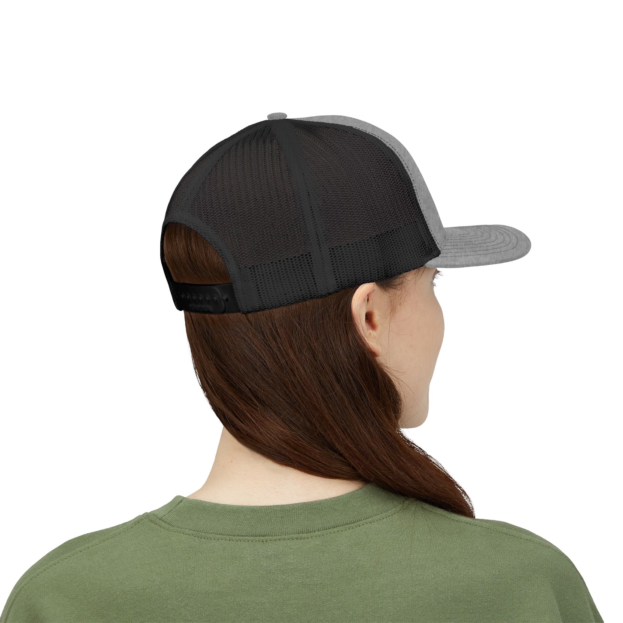 Eagle Head Embroidered Snapback Trucker Cap — Patriotic Mesh Baseball Hat