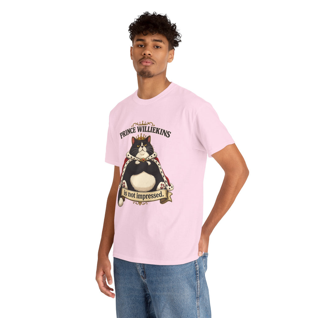 Cat T-Shirt — “Prince Williekins Is Not Impressed” Royal Cat Graphic Tee
