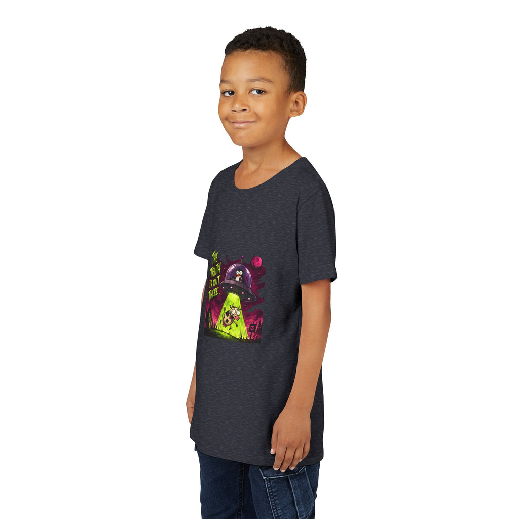 The Truth Is Out There Youth Tee | Alien UFO Graphic | Penguin | Cow
