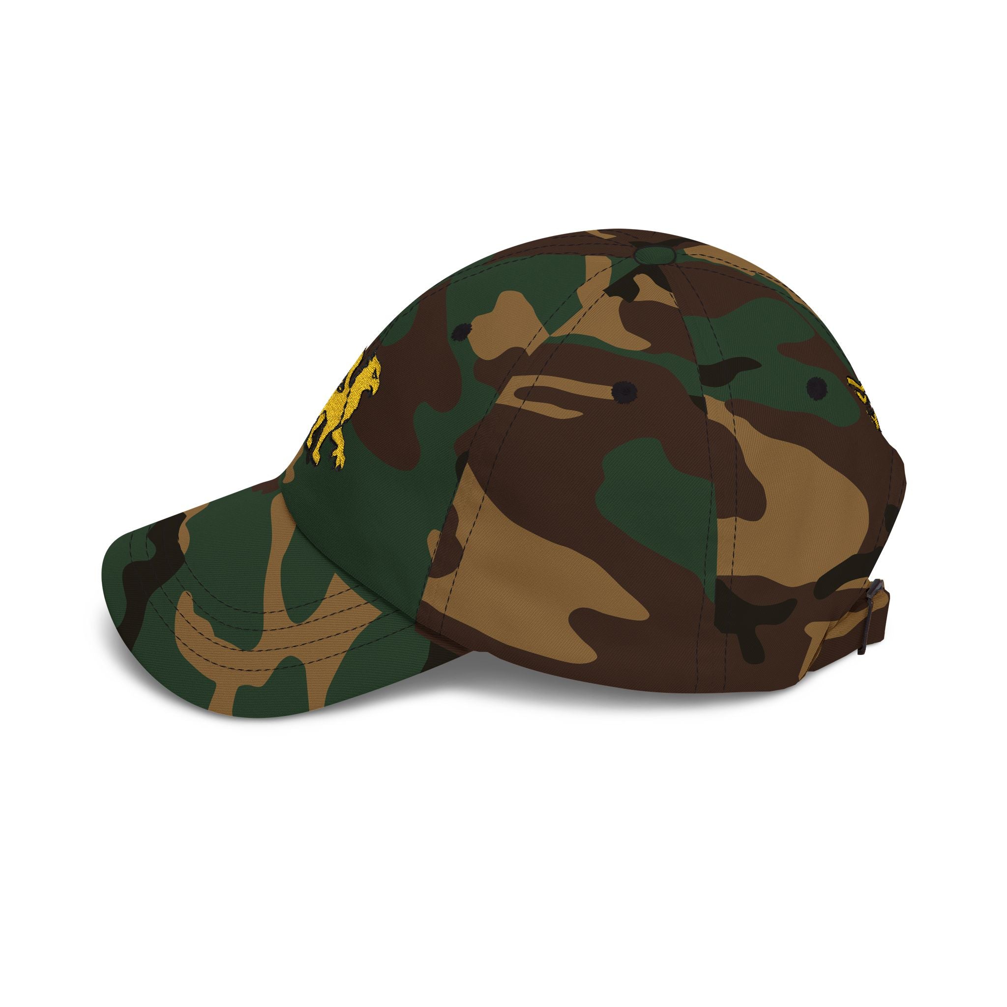 Golden Griffin Embroidered Cap | White Classic Dad Cap