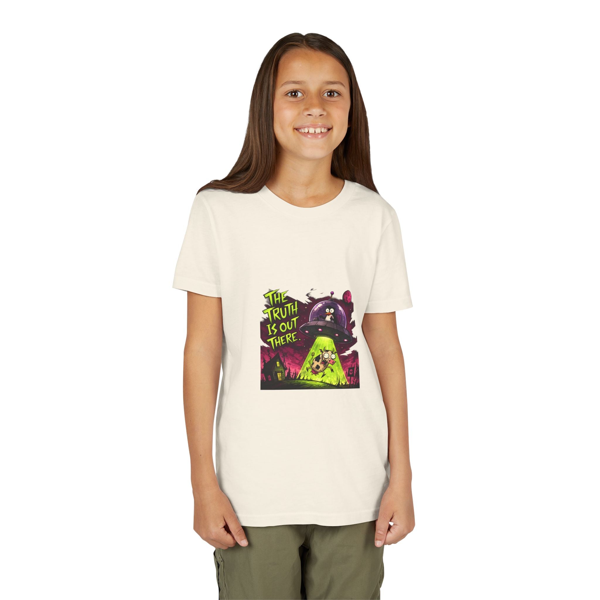 The Truth Is Out There Youth Tee | Alien UFO Graphic | Penguin | Cow