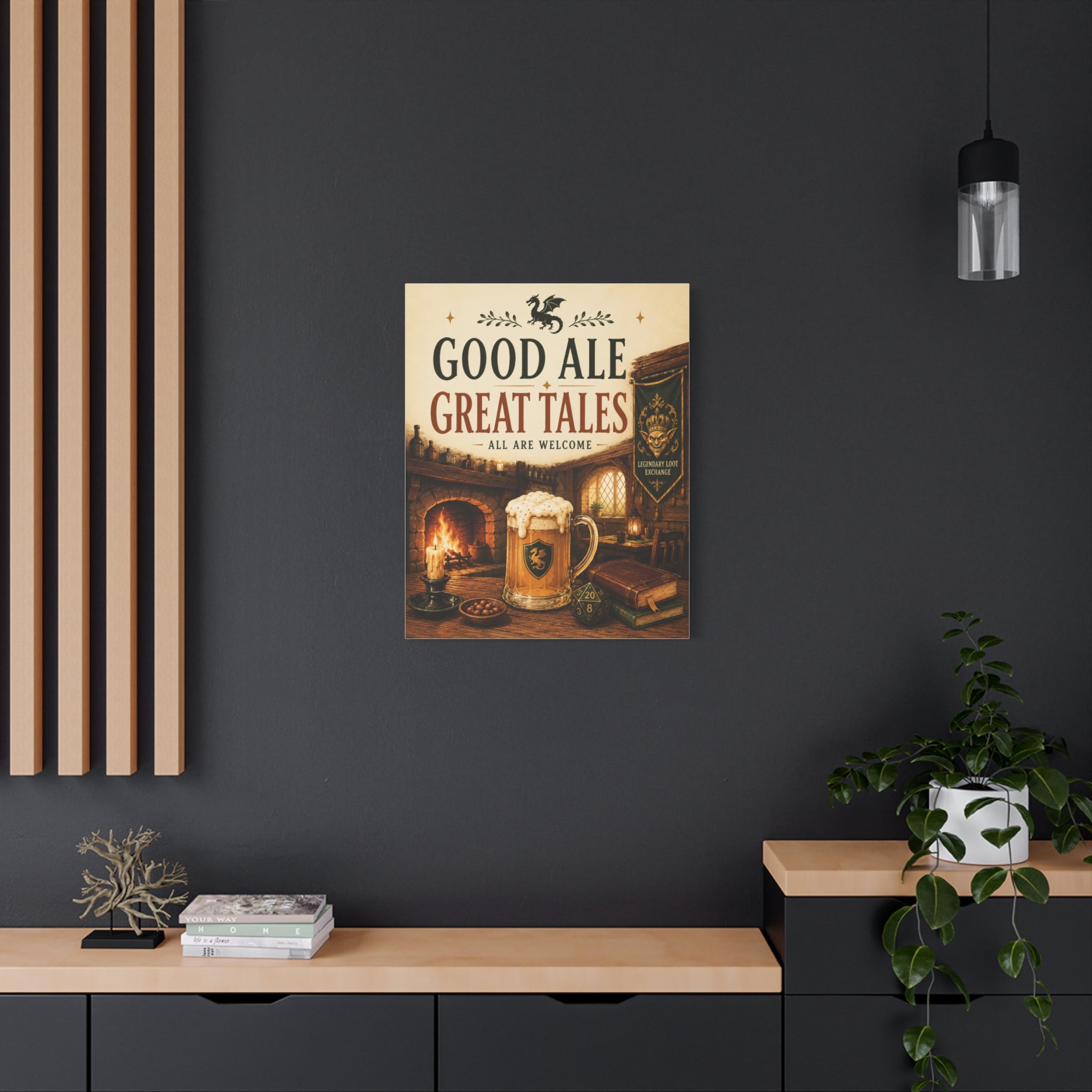 Good Ale Great Tales Canvas | Pub Fantasy Tavern Wall Art
