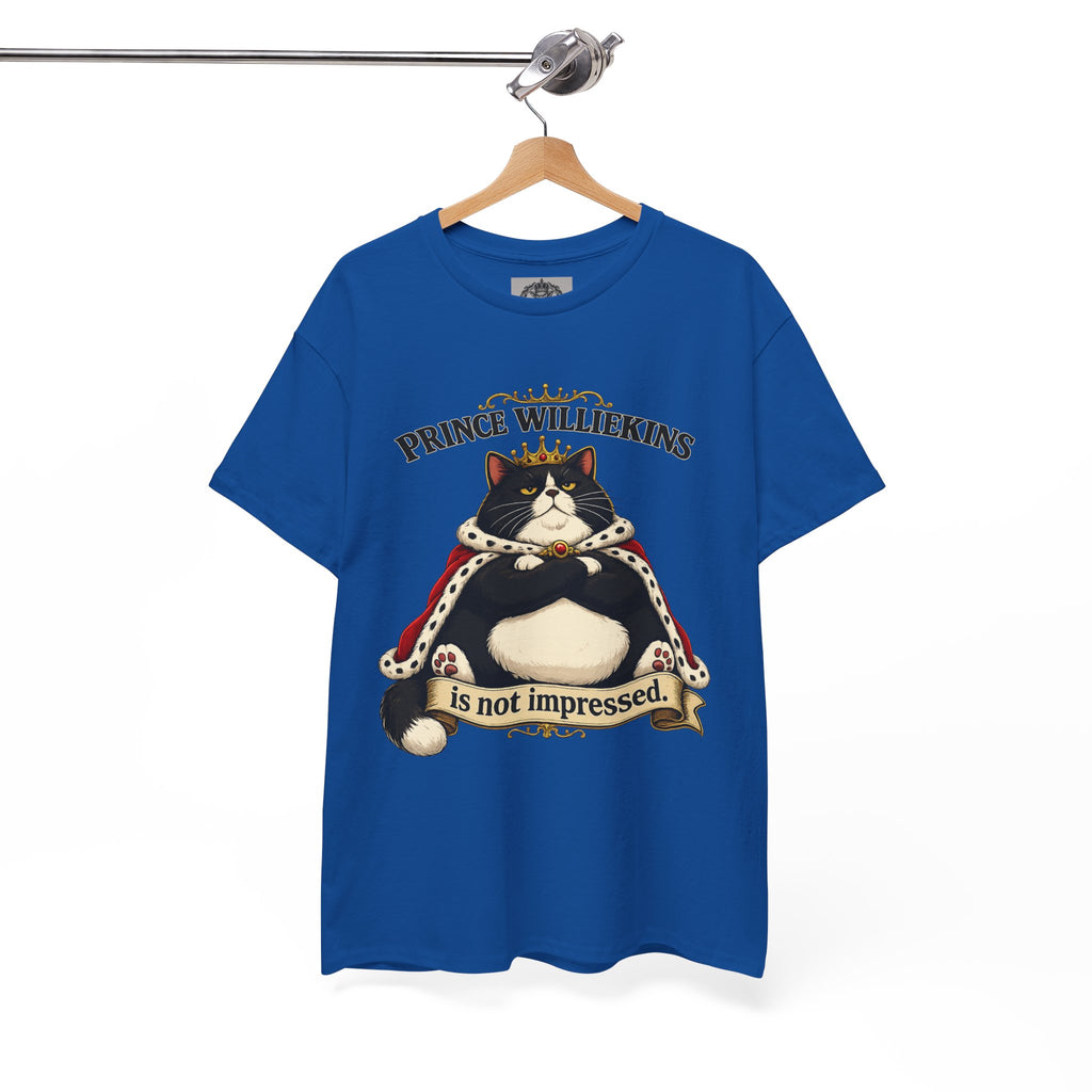Cat T-Shirt — “Prince Williekins Is Not Impressed” Royal Cat Graphic Tee