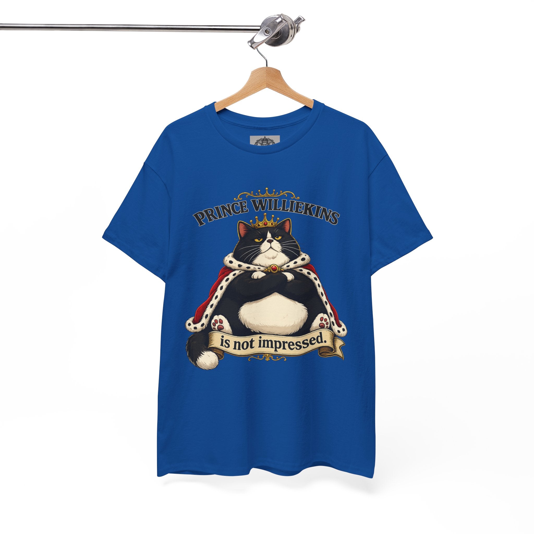 Cat T-Shirt — “Prince Williekins Is Not Impressed” Royal Cat Graphic Tee