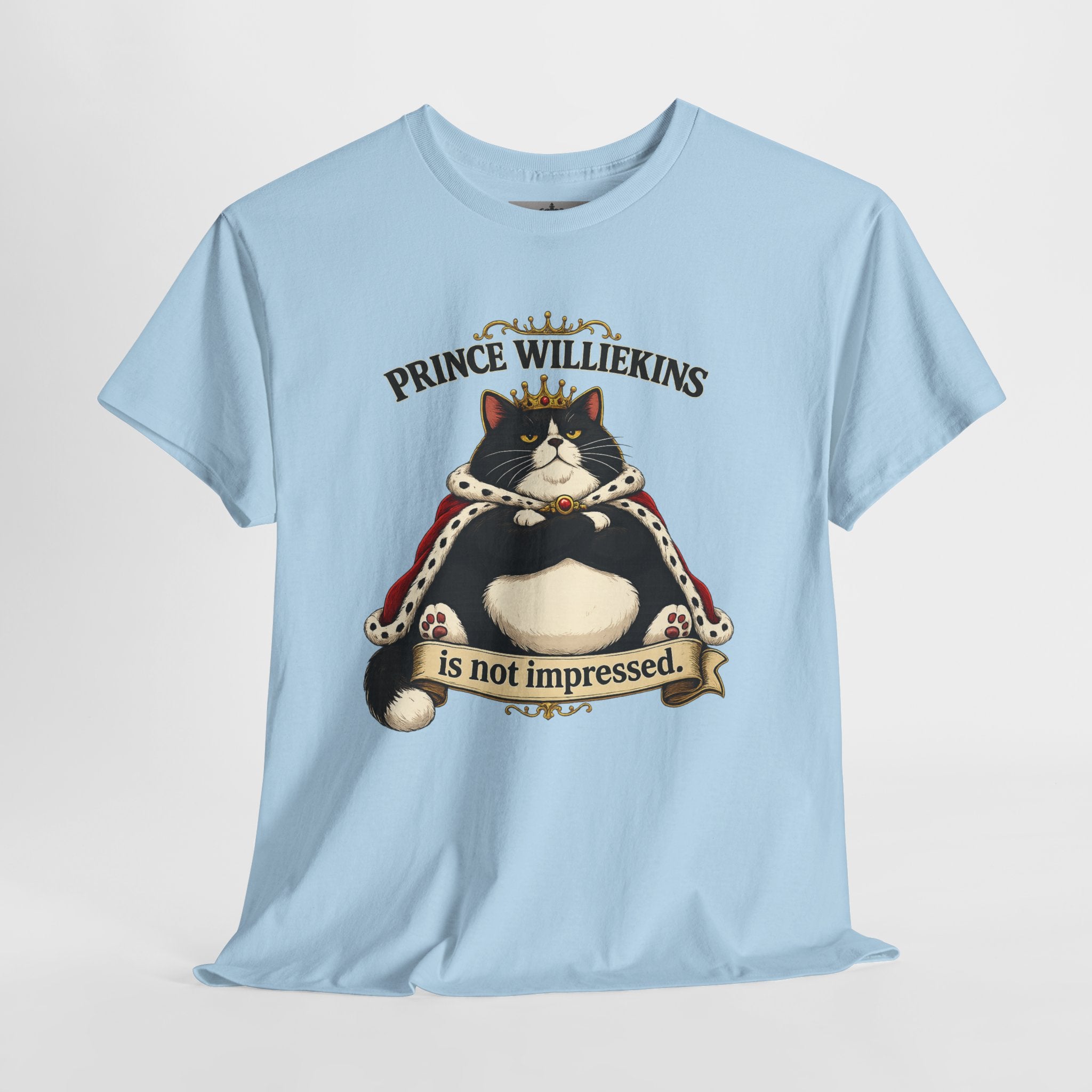 Cat T-Shirt — “Prince Williekins Is Not Impressed” Royal Cat Graphic Tee