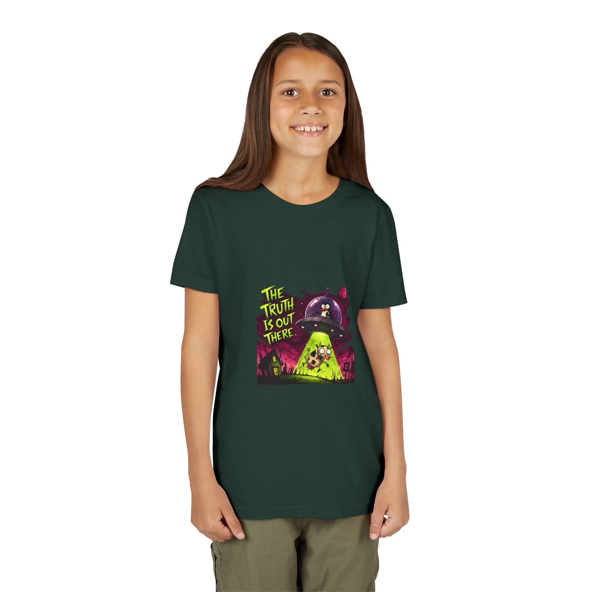 The Truth Is Out There Youth Tee | Alien UFO Graphic | Penguin | Cow