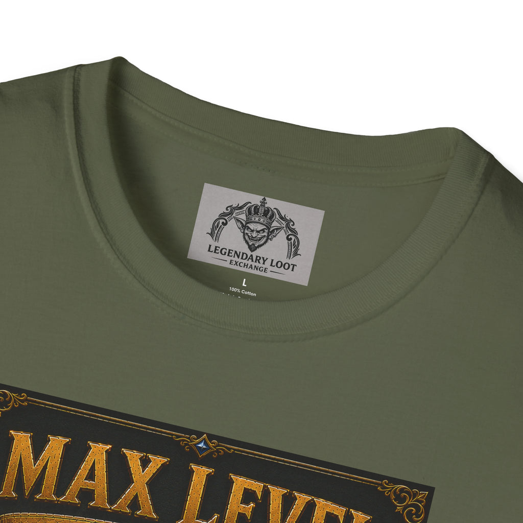 T-Shirt — "Max Level Father Class" Funny Gamer Dad Shirt (Strength, Patience, Dad Jokes)