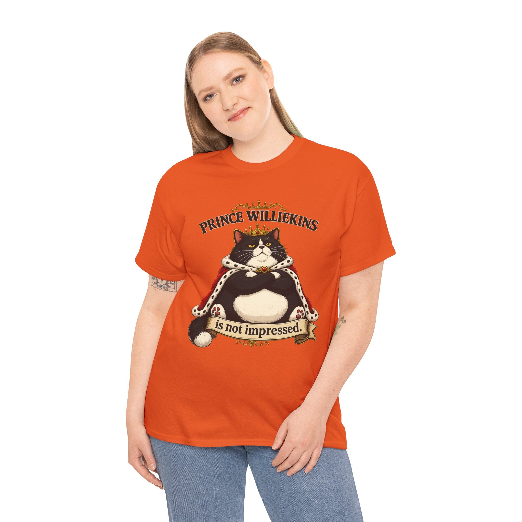 Cat T-Shirt — “Prince Williekins Is Not Impressed” Royal Cat Graphic Tee