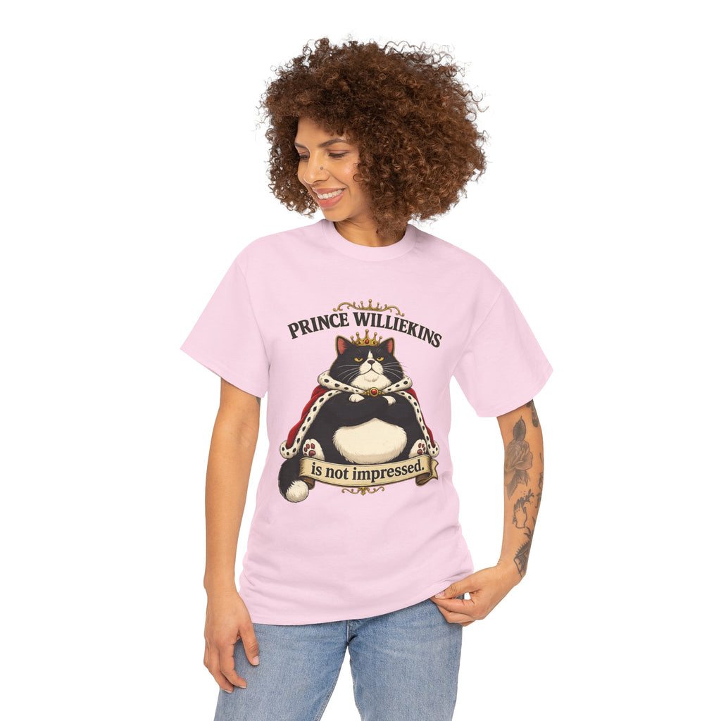 Cat T-Shirt — “Prince Williekins Is Not Impressed” Royal Cat Graphic Tee