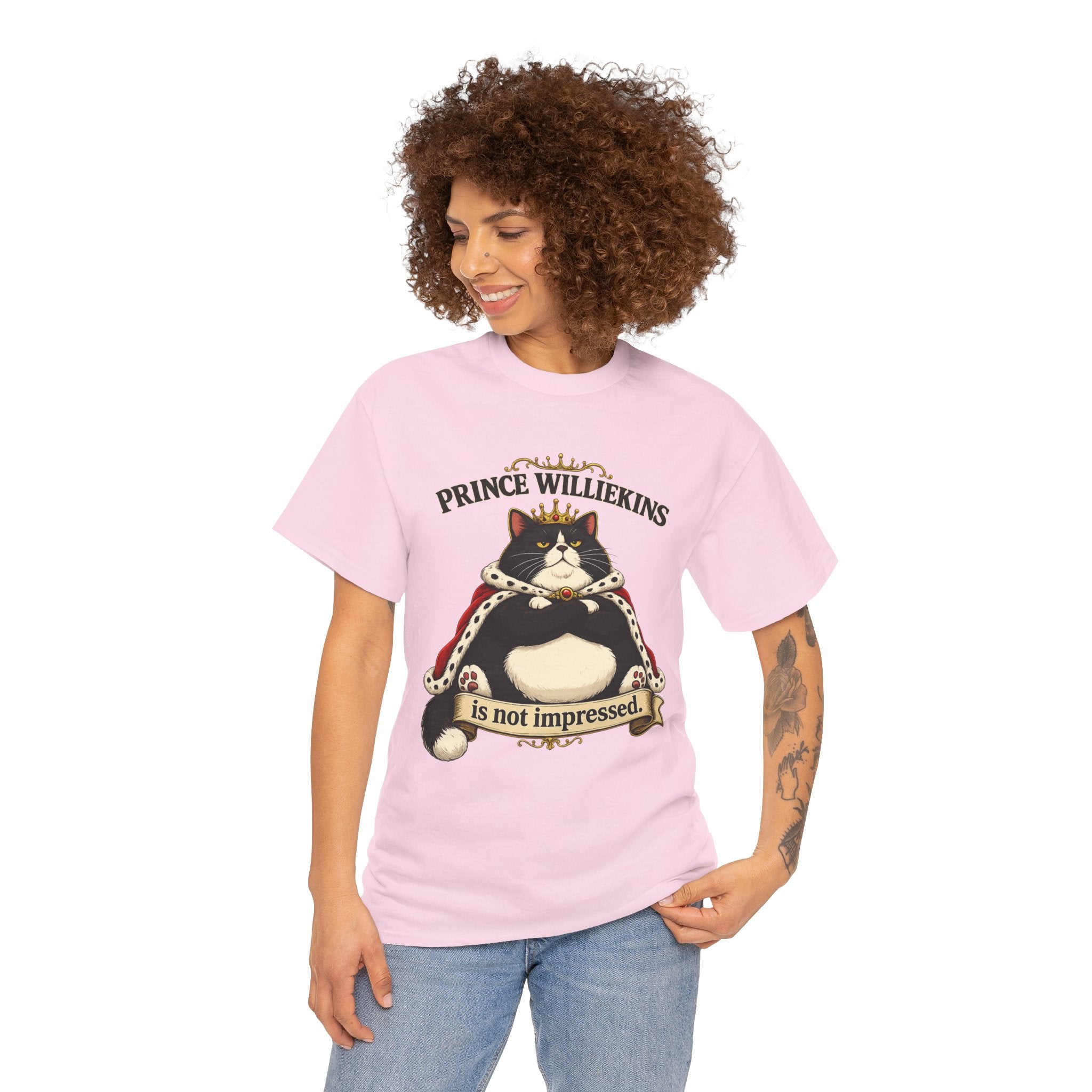 Cat T-Shirt — “Prince Williekins Is Not Impressed” Royal Cat Graphic Tee