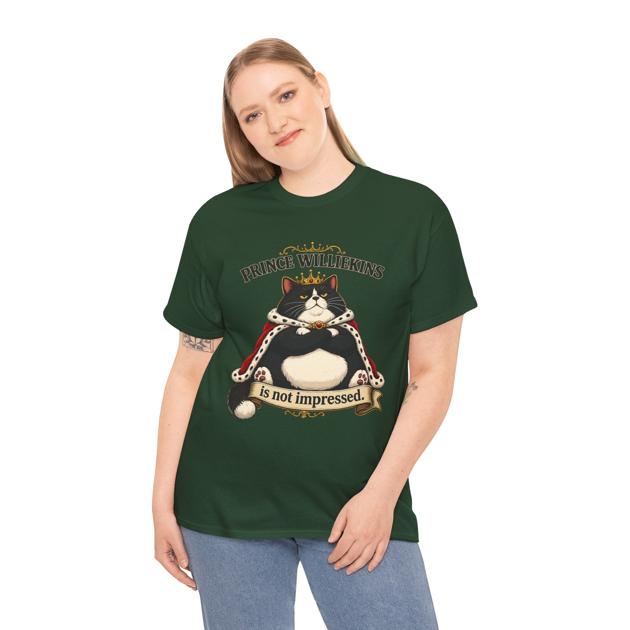 Cat T-Shirt — “Prince Williekins Is Not Impressed” Royal Cat Graphic Tee