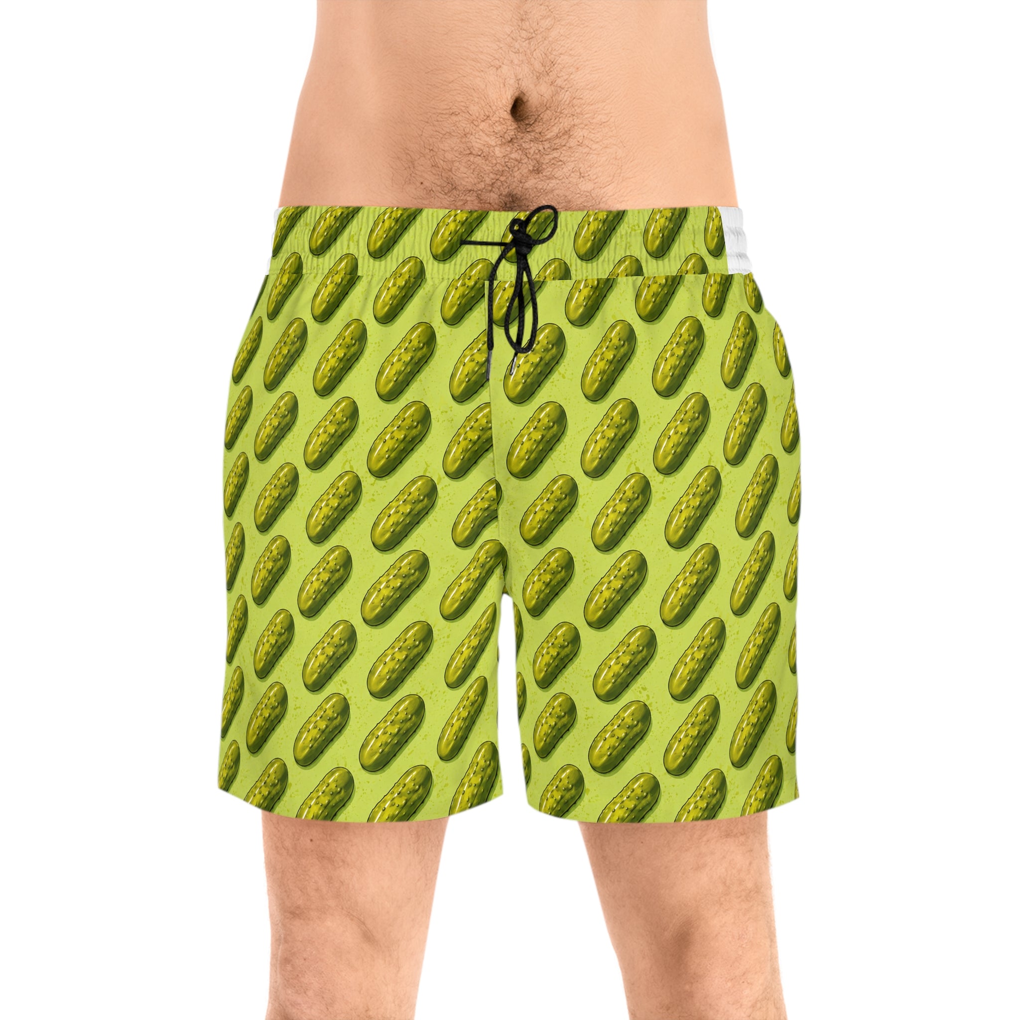 Pickle Pattern Swim Shorts | Pickle Print Beach Swimwear