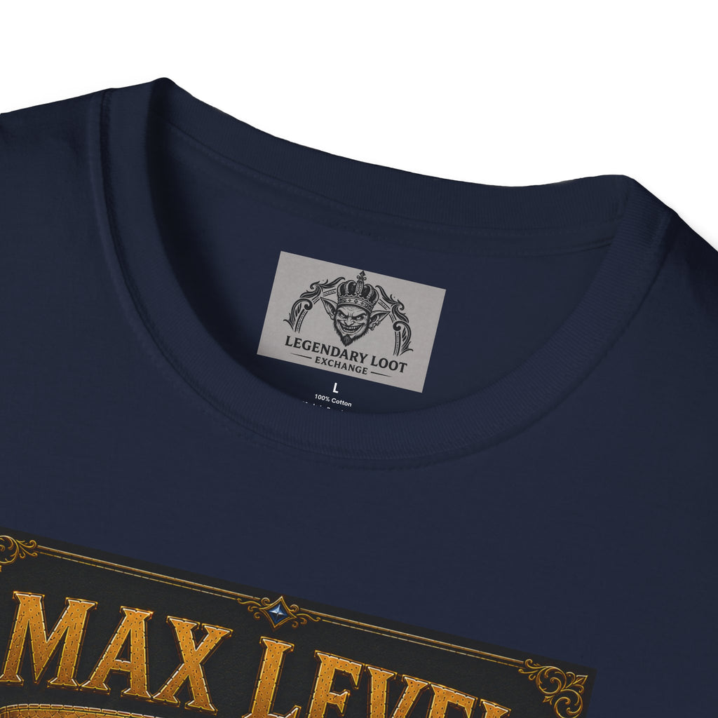 T-Shirt — "Max Level Father Class" Funny Gamer Dad Shirt (Strength, Patience, Dad Jokes)