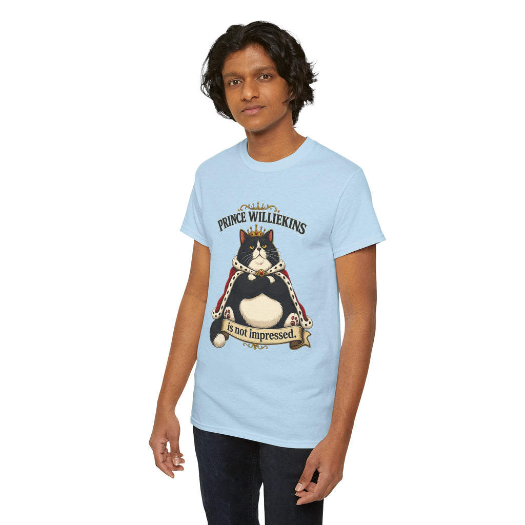 Cat T-Shirt — “Prince Williekins Is Not Impressed” Royal Cat Graphic Tee