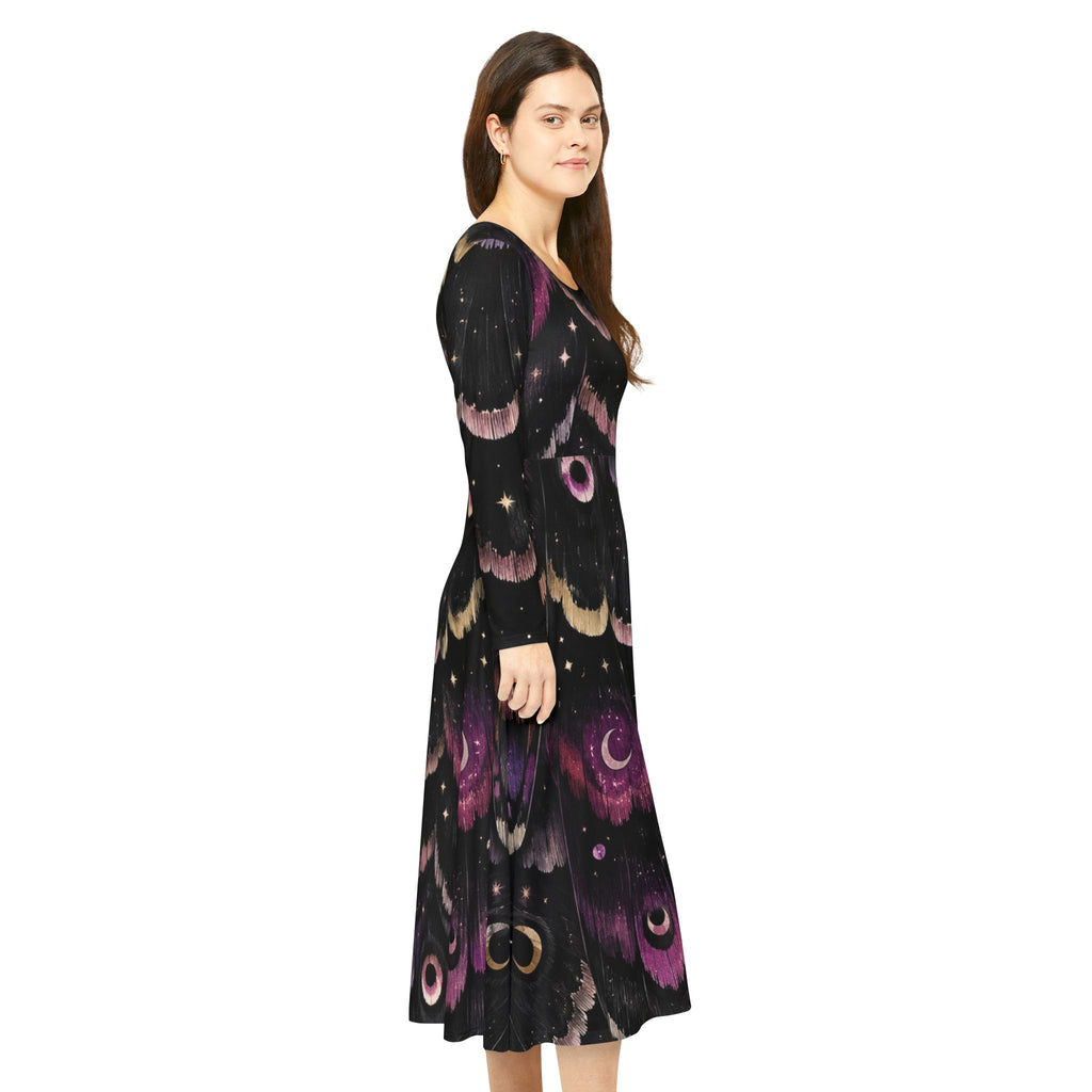 Mystical Moth Wing Moon dress | Long Sleeve Dress