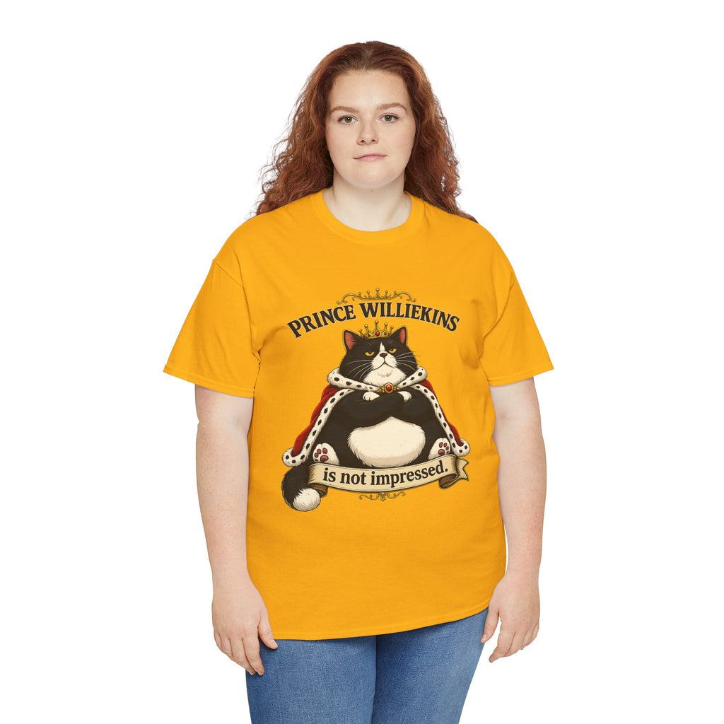Cat T-Shirt — “Prince Williekins Is Not Impressed” Royal Cat Graphic Tee