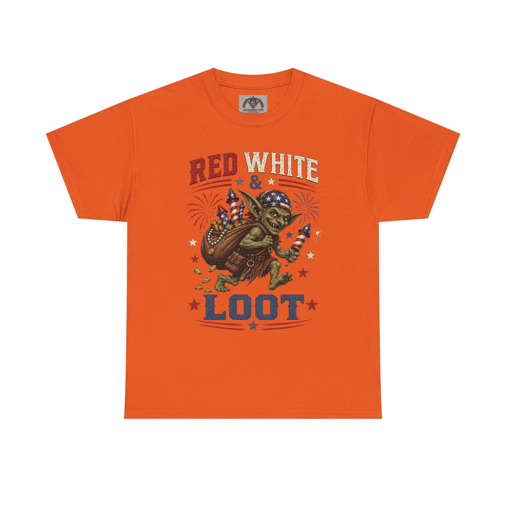 Red White & Loot Goblin Illustration Tee | Patriotic Fourth of July Shirt
