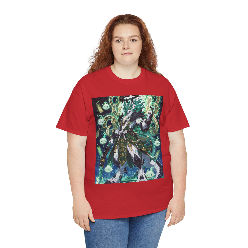 Mystic Forest Sorcerer T-Shirt | Fantasy Mage Illustration, Green Aura
