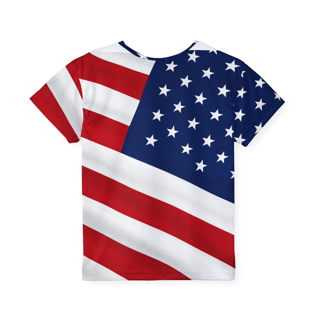 Kids American Flag Sports Jersey – Patriotic All-Over Print Tee