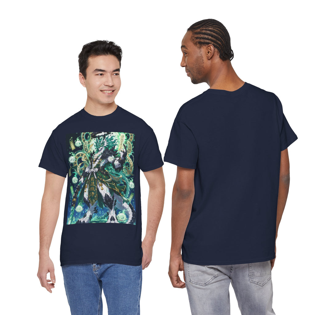 Mystic Forest Sorcerer T-Shirt | Fantasy Mage Illustration, Green Aura