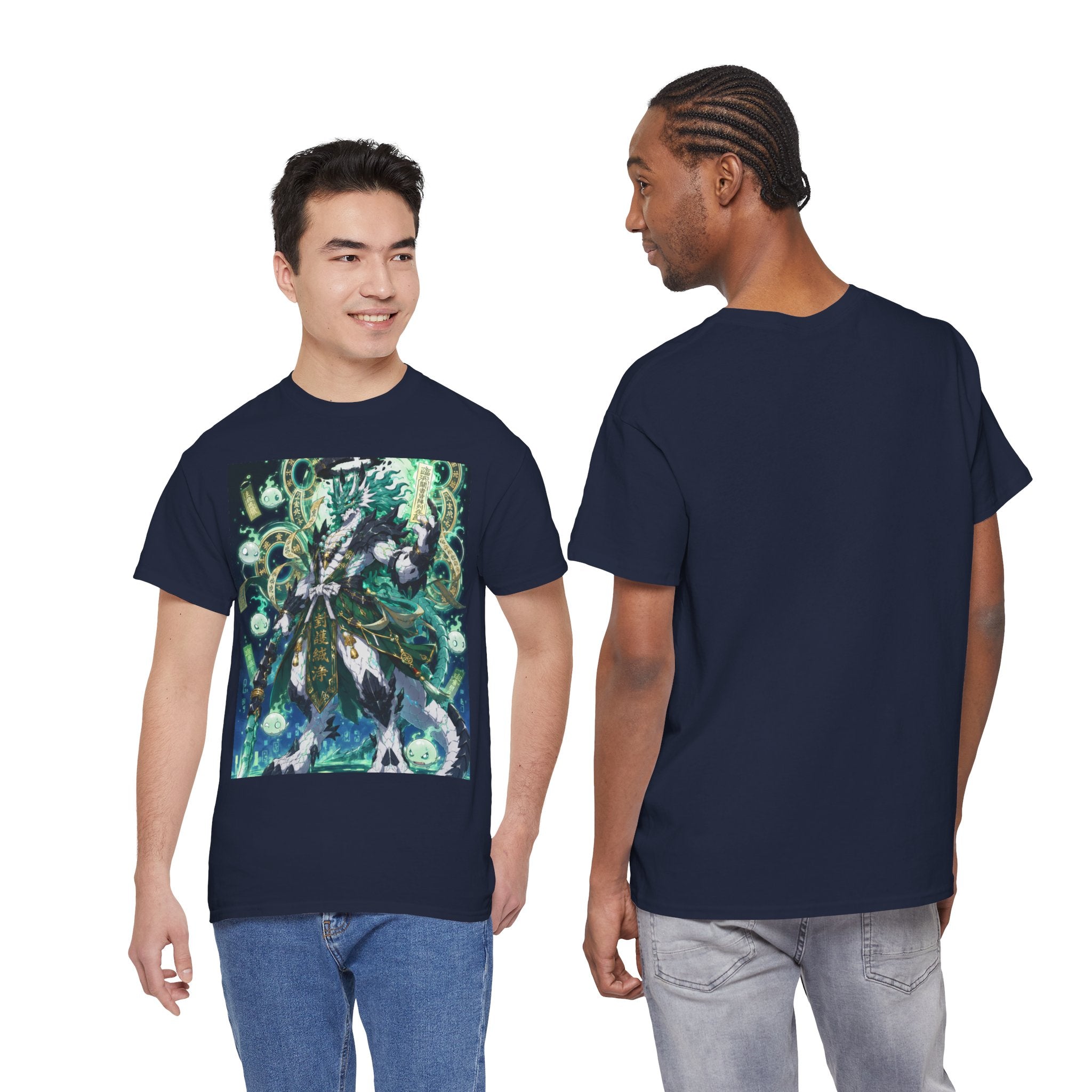 Mystic Forest Sorcerer T-Shirt | Fantasy Mage Illustration, Green Aura