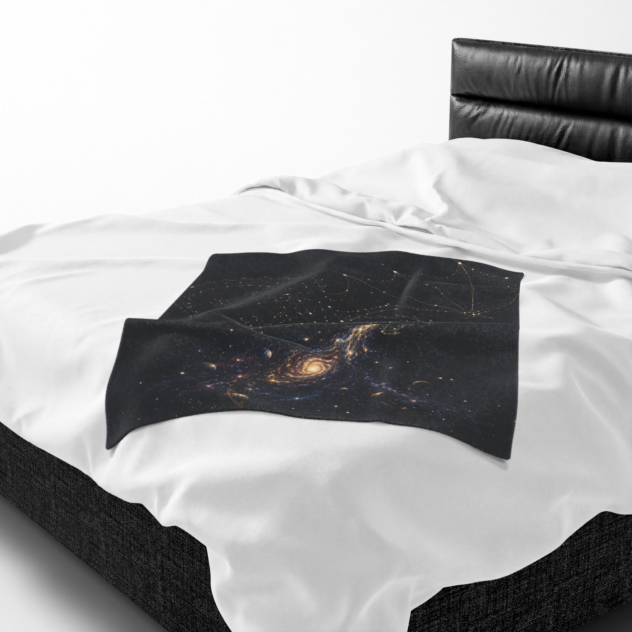 Galaxy Dragon Plush Blanket — Starry Constellation Velveteen Throw