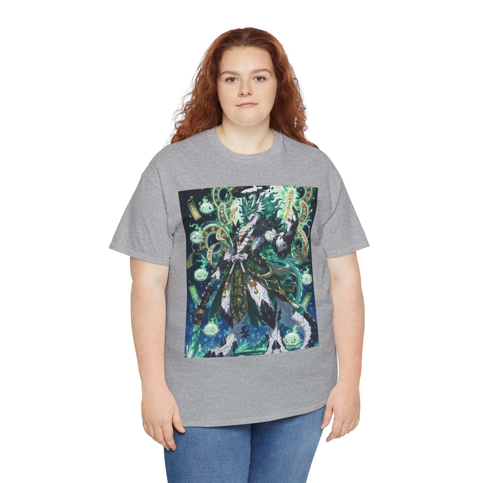 Mystic Forest Sorcerer T-Shirt | Fantasy Mage Illustration, Green Aura