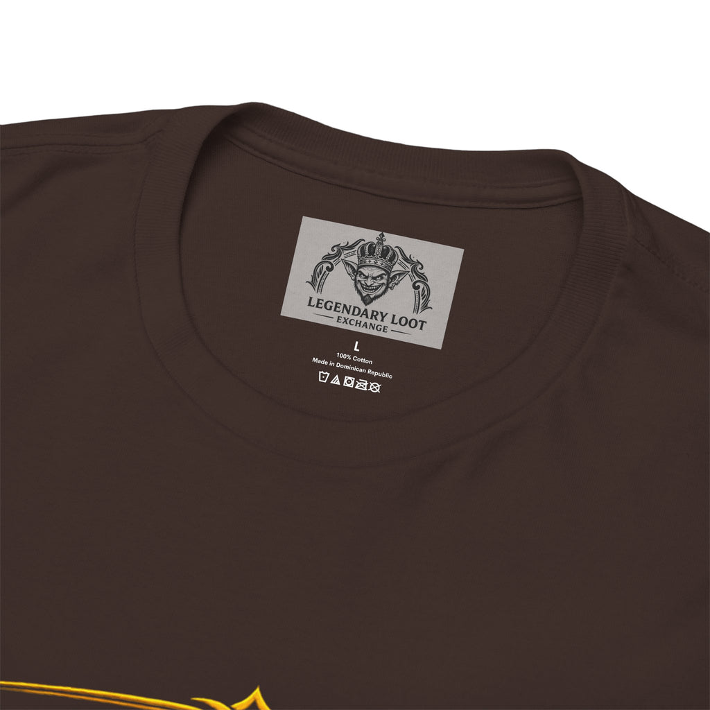 Critically Awesome Dad T‑Shirt – Gold D20 Gaming Father Tee (Father’s Day, Gamer Dad Gift)