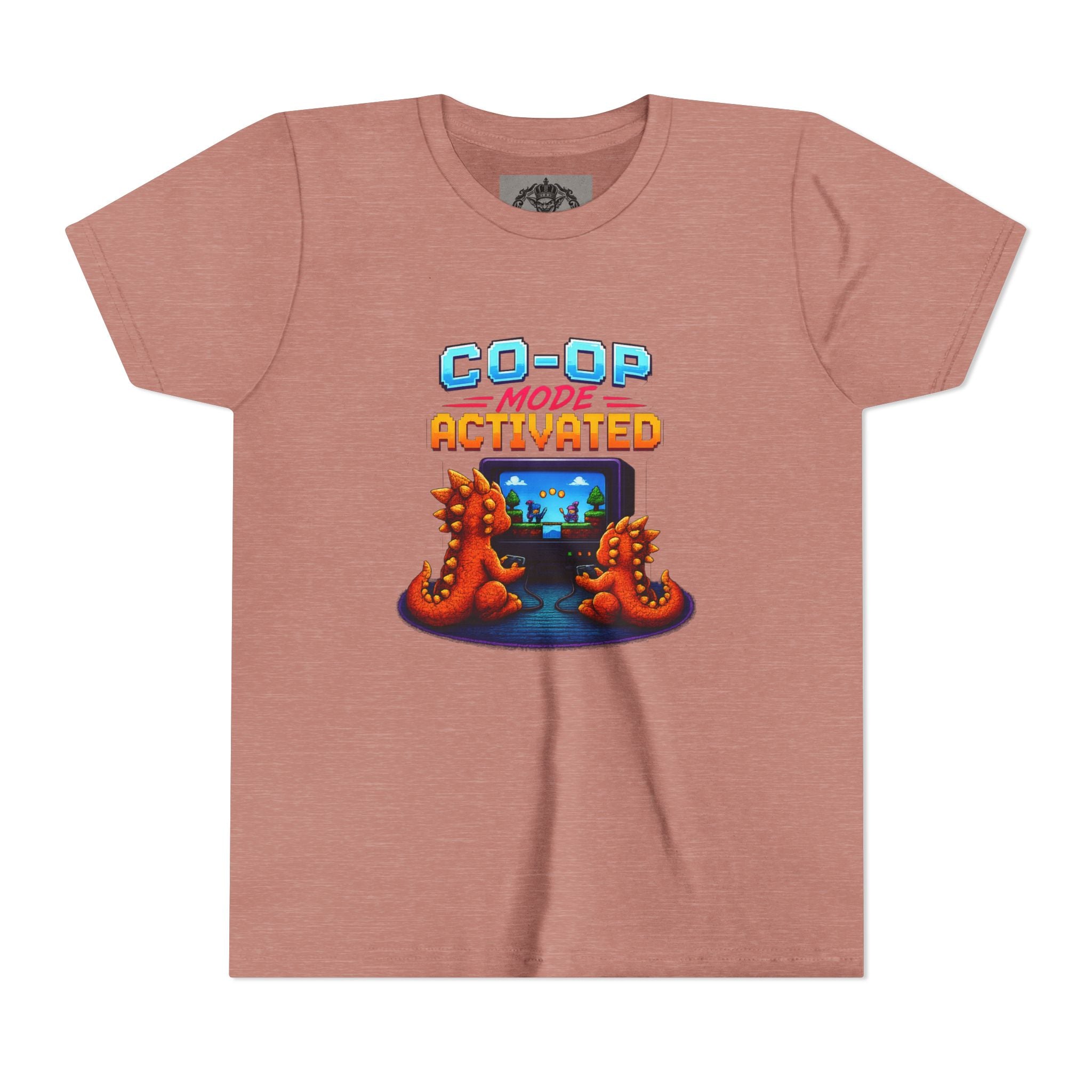 Co-Op Mode Activated Youth Tee | Gaming Dinosaur Kids Shirt | Retro Gamer Youth Shirt