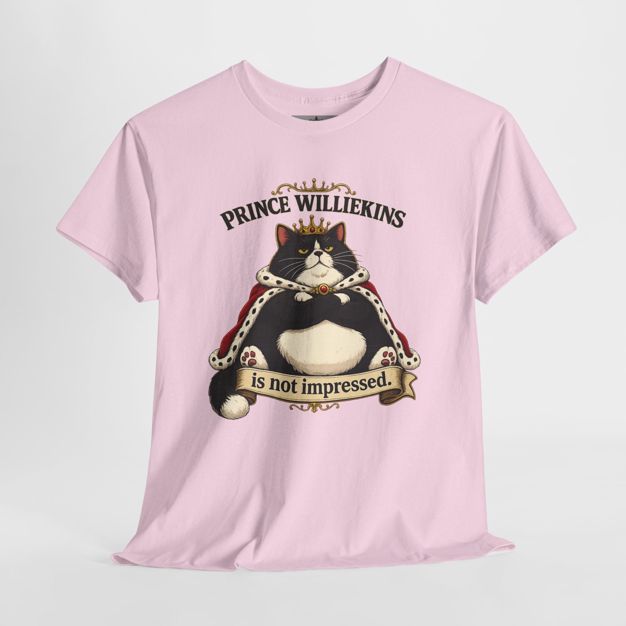 Cat T-Shirt — “Prince Williekins Is Not Impressed” Royal Cat Graphic Tee