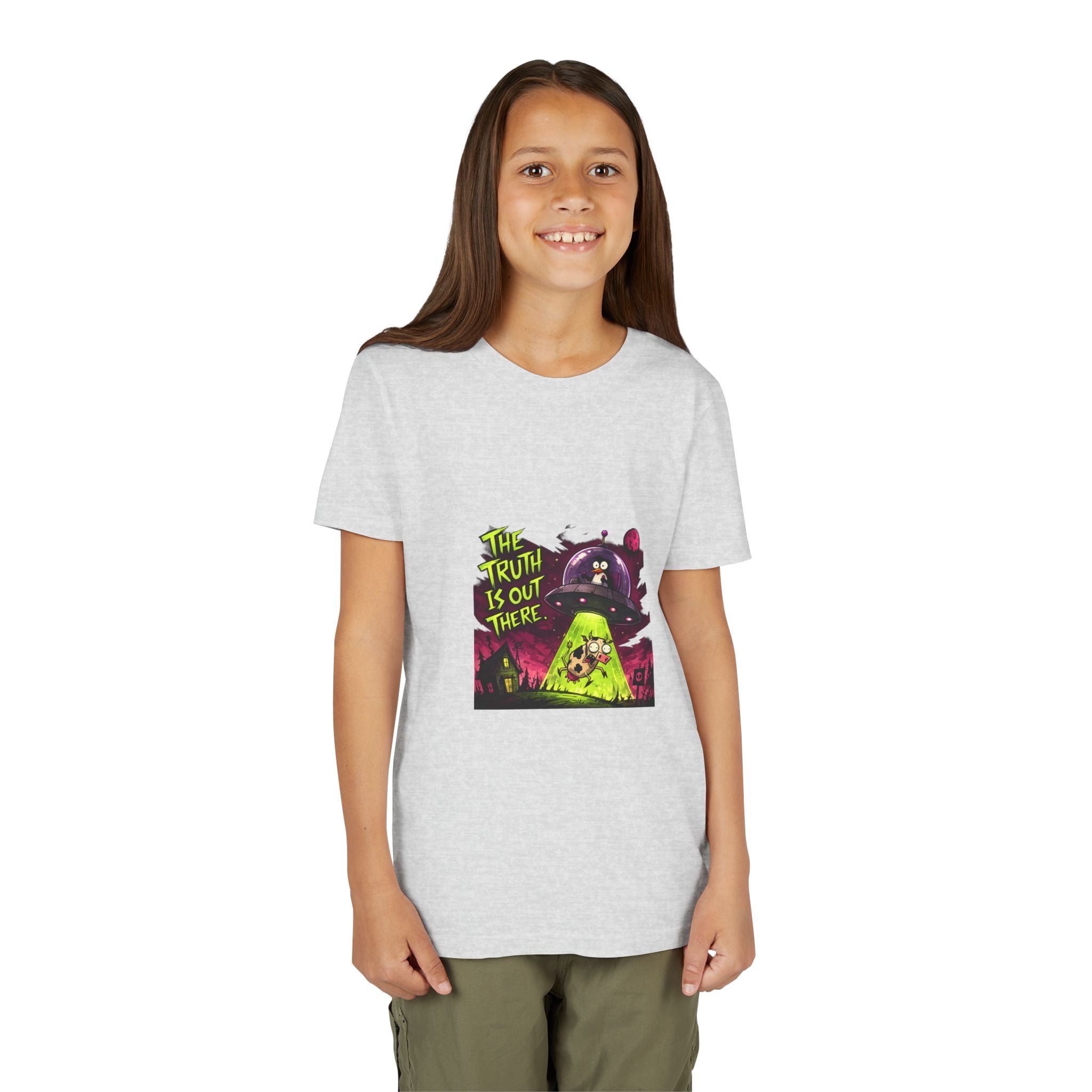 The Truth Is Out There Youth Tee | Alien UFO Graphic | Penguin | Cow