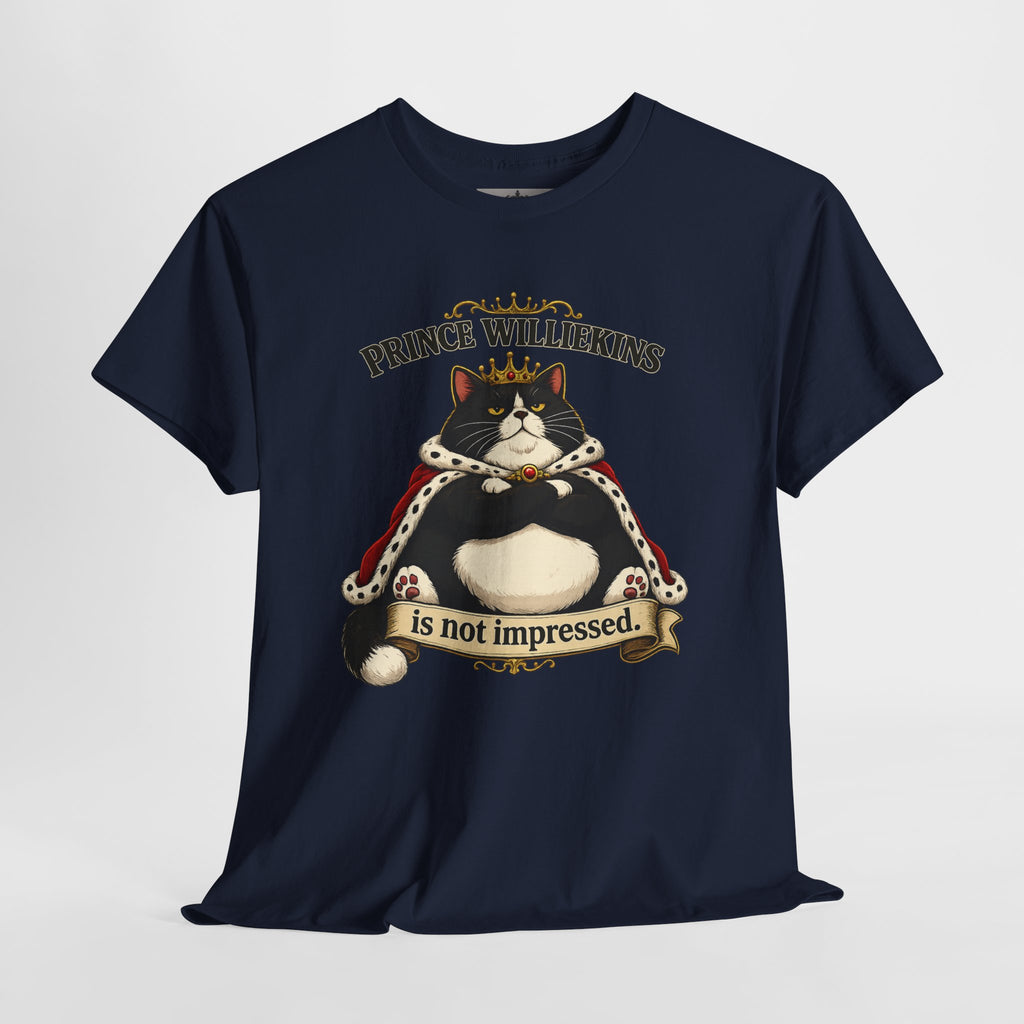 Cat T-Shirt — “Prince Williekins Is Not Impressed” Royal Cat Graphic Tee