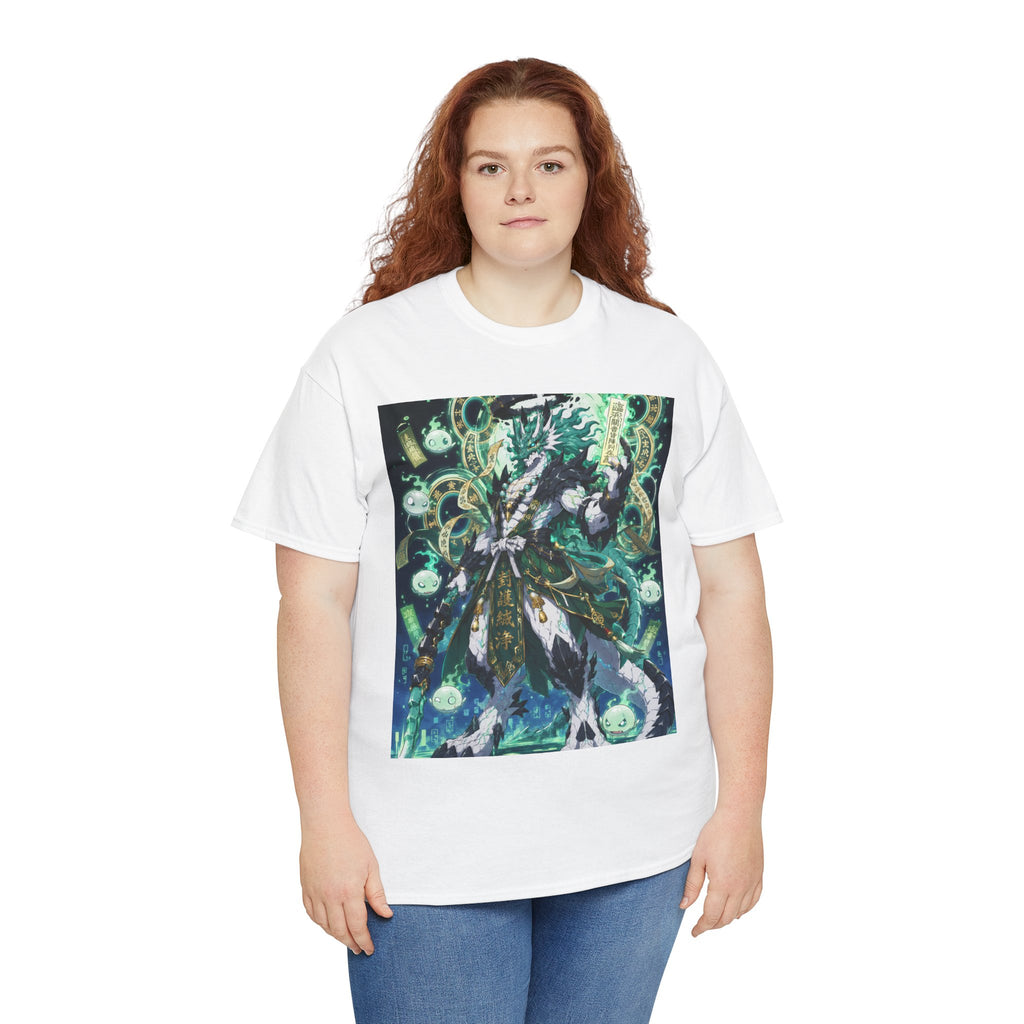 Mystic Forest Sorcerer T-Shirt | Fantasy Mage Illustration, Green Aura