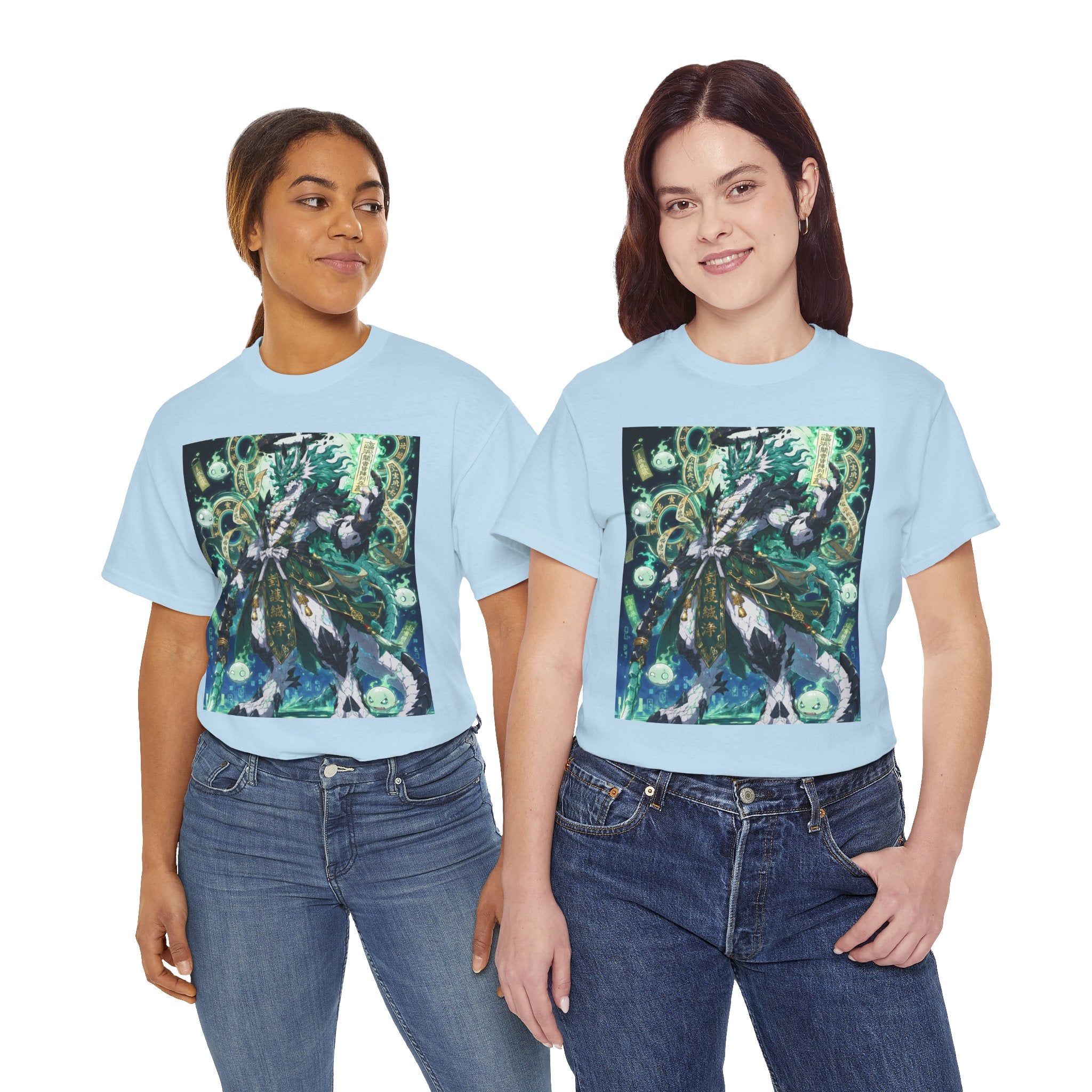 Mystic Forest Sorcerer T-Shirt | Fantasy Mage Illustration, Green Aura