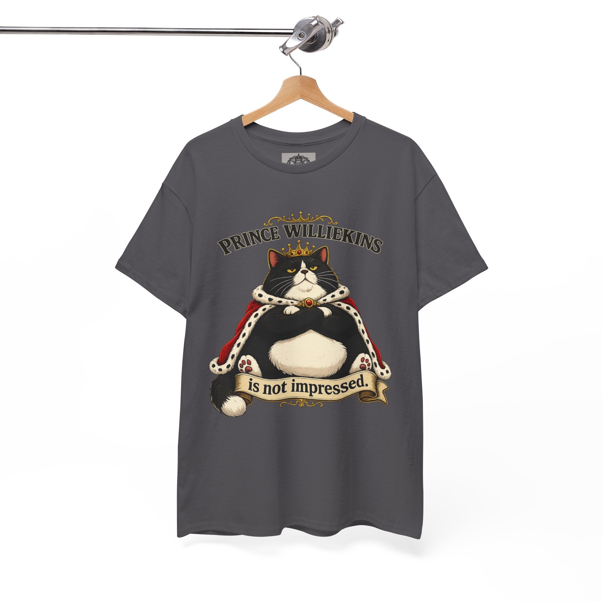 Cat T-Shirt — “Prince Williekins Is Not Impressed” Royal Cat Graphic Tee
