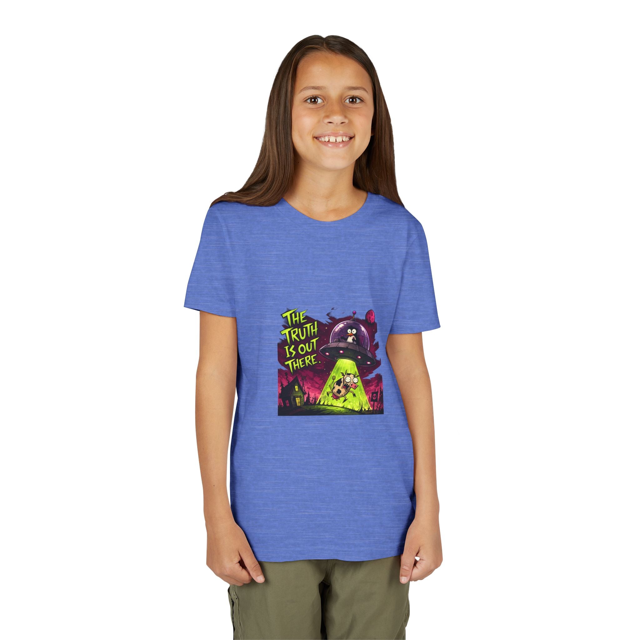 The Truth Is Out There Youth Tee | Alien UFO Graphic | Penguin | Cow