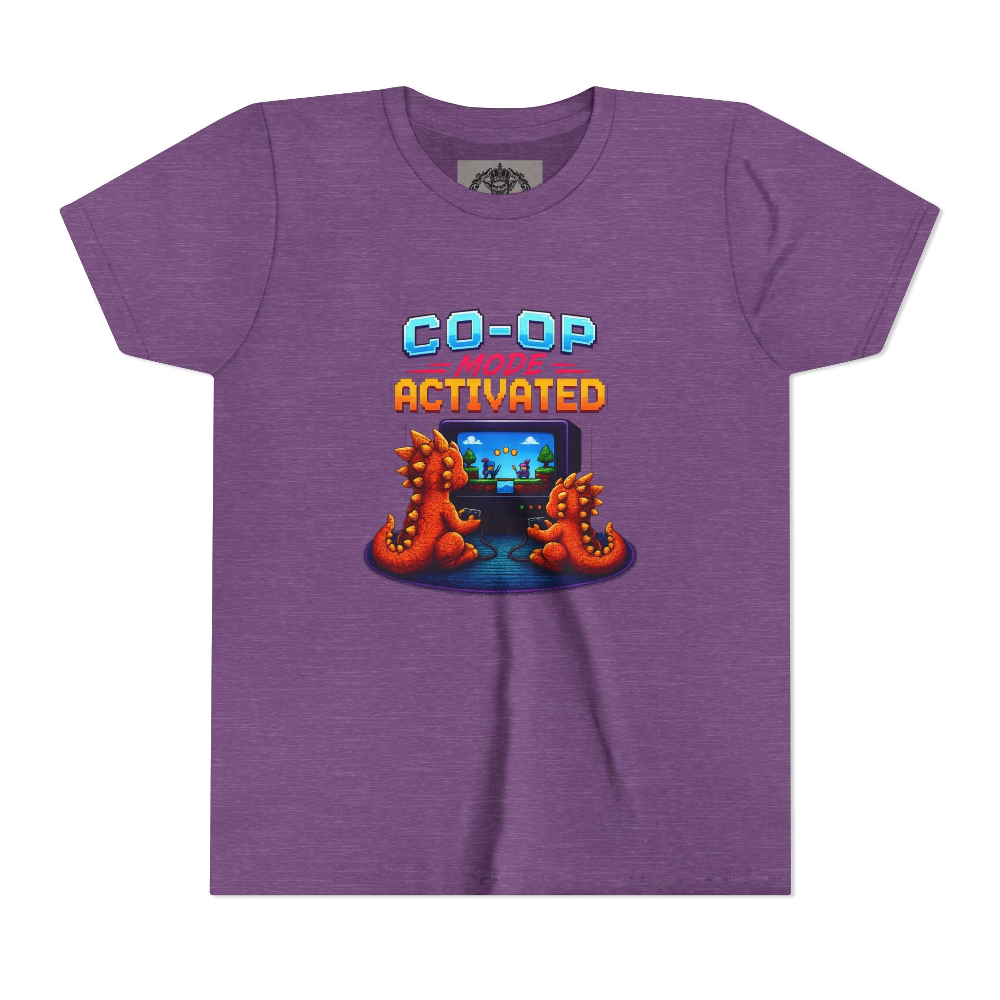 Co-Op Mode Activated Youth Tee | Gaming Dinosaur Kids Shirt | Retro Gamer Youth Shirt