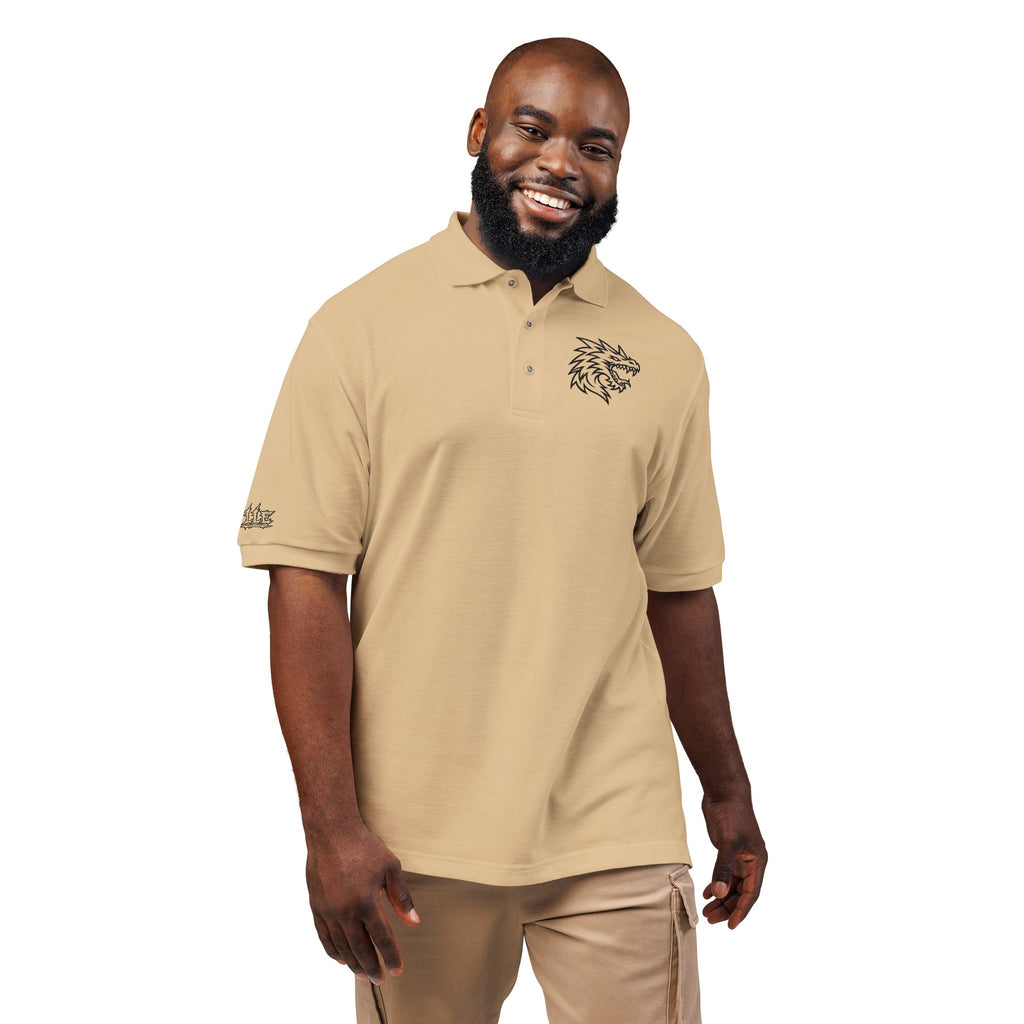 Embroidered Dragon Crest Polo Shirt — Men's Casual Golf & Workwear