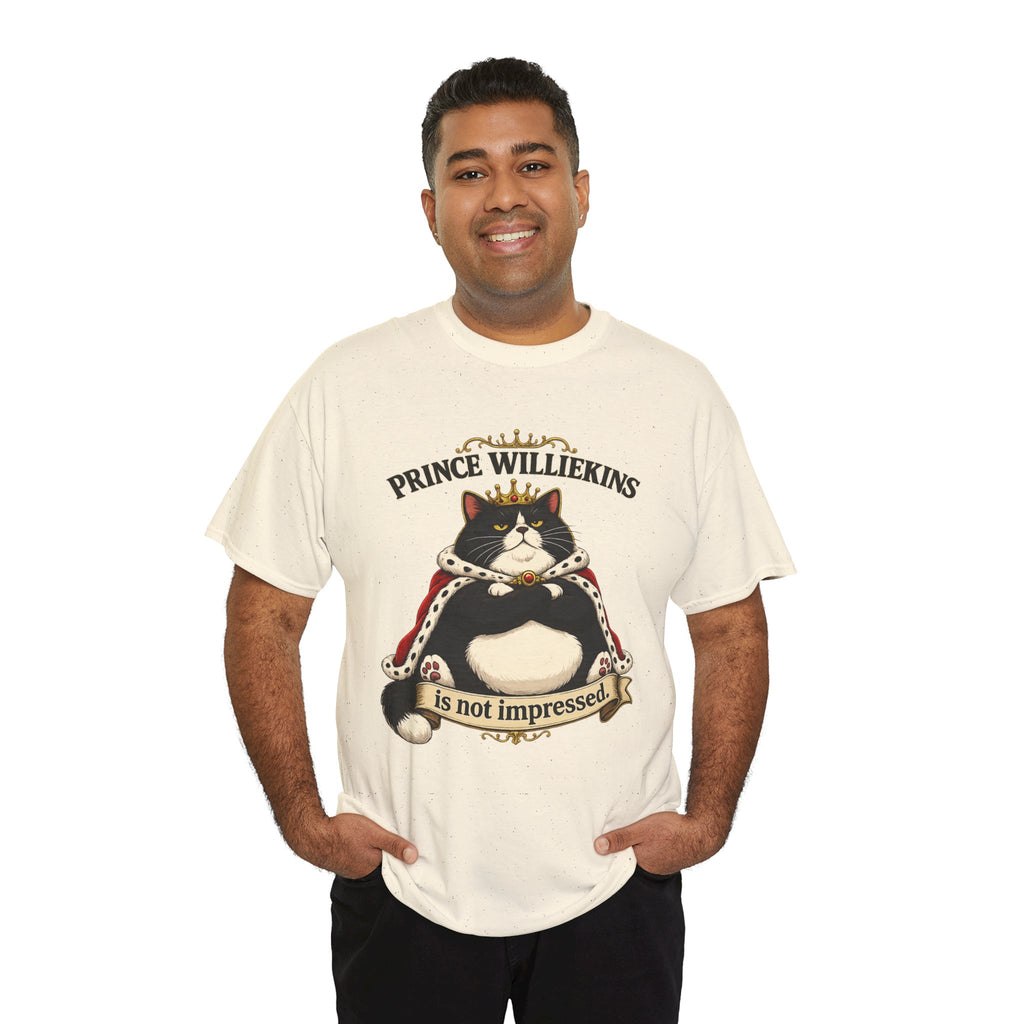 Cat T-Shirt — “Prince Williekins Is Not Impressed” Royal Cat Graphic Tee
