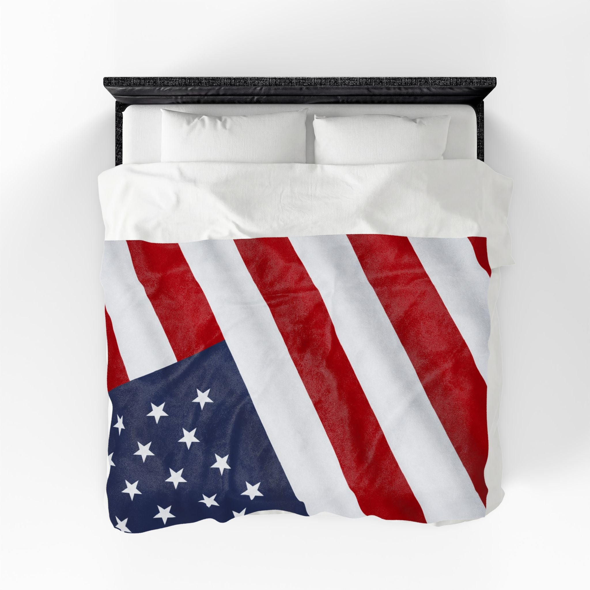 American Flag Velveteen Plush Blanket | USA Stars Stripes Throw