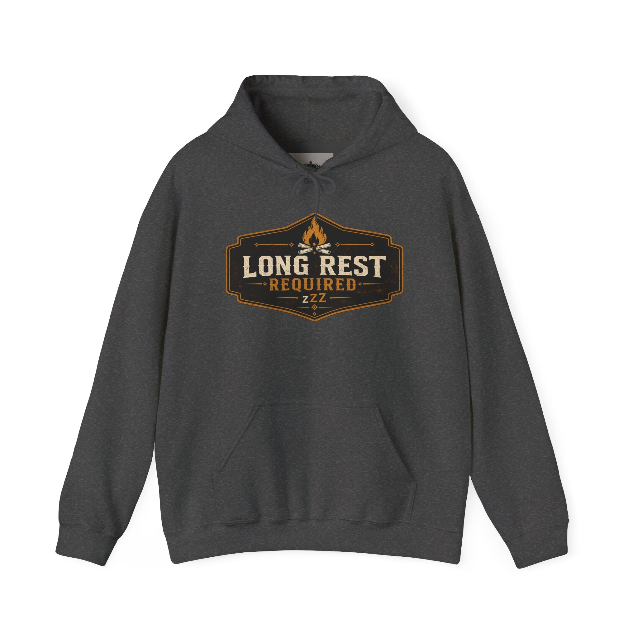 Long Rest Required Hoodie — Camping Campfire Graphic Pullover