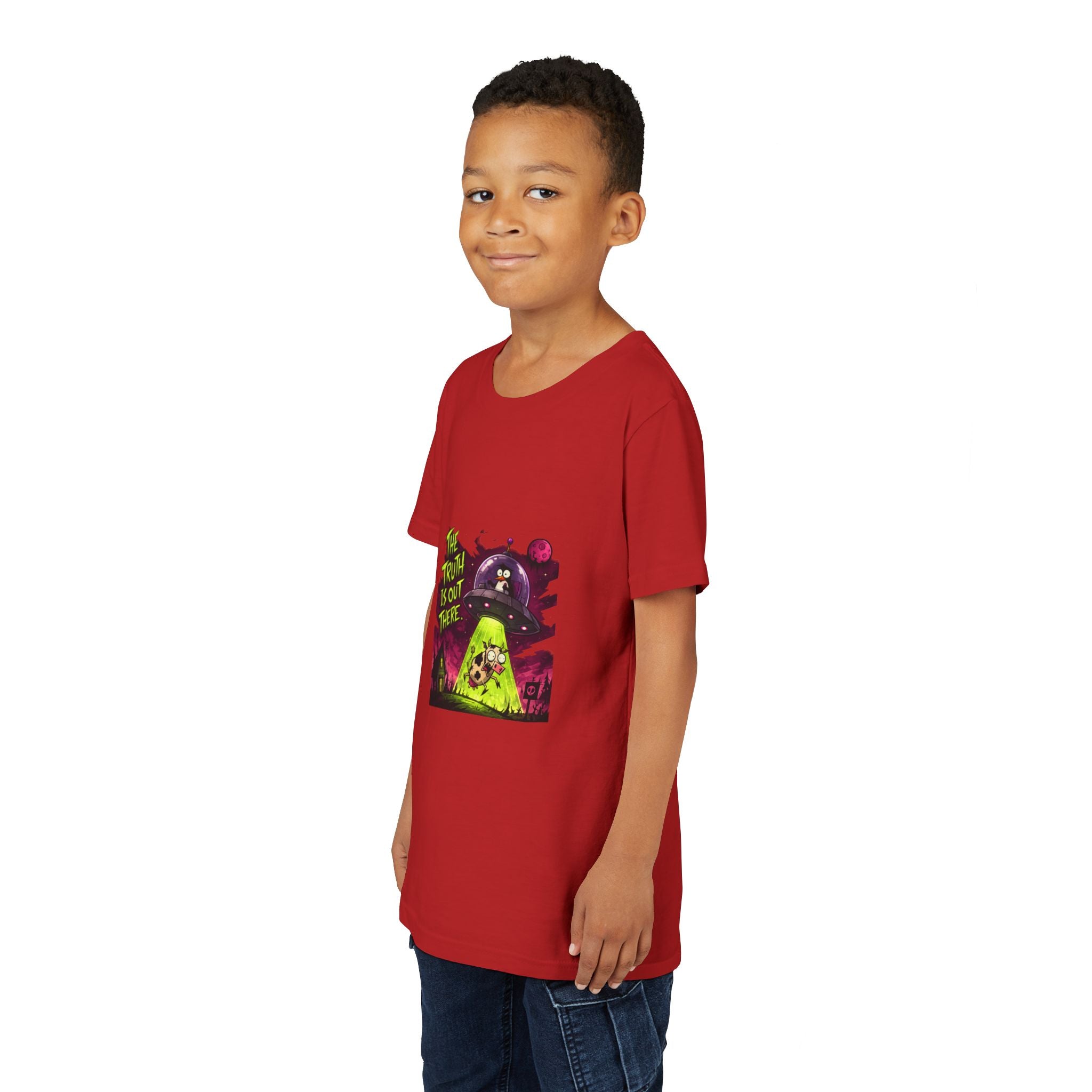 The Truth Is Out There Youth Tee | Alien UFO Graphic | Penguin | Cow
