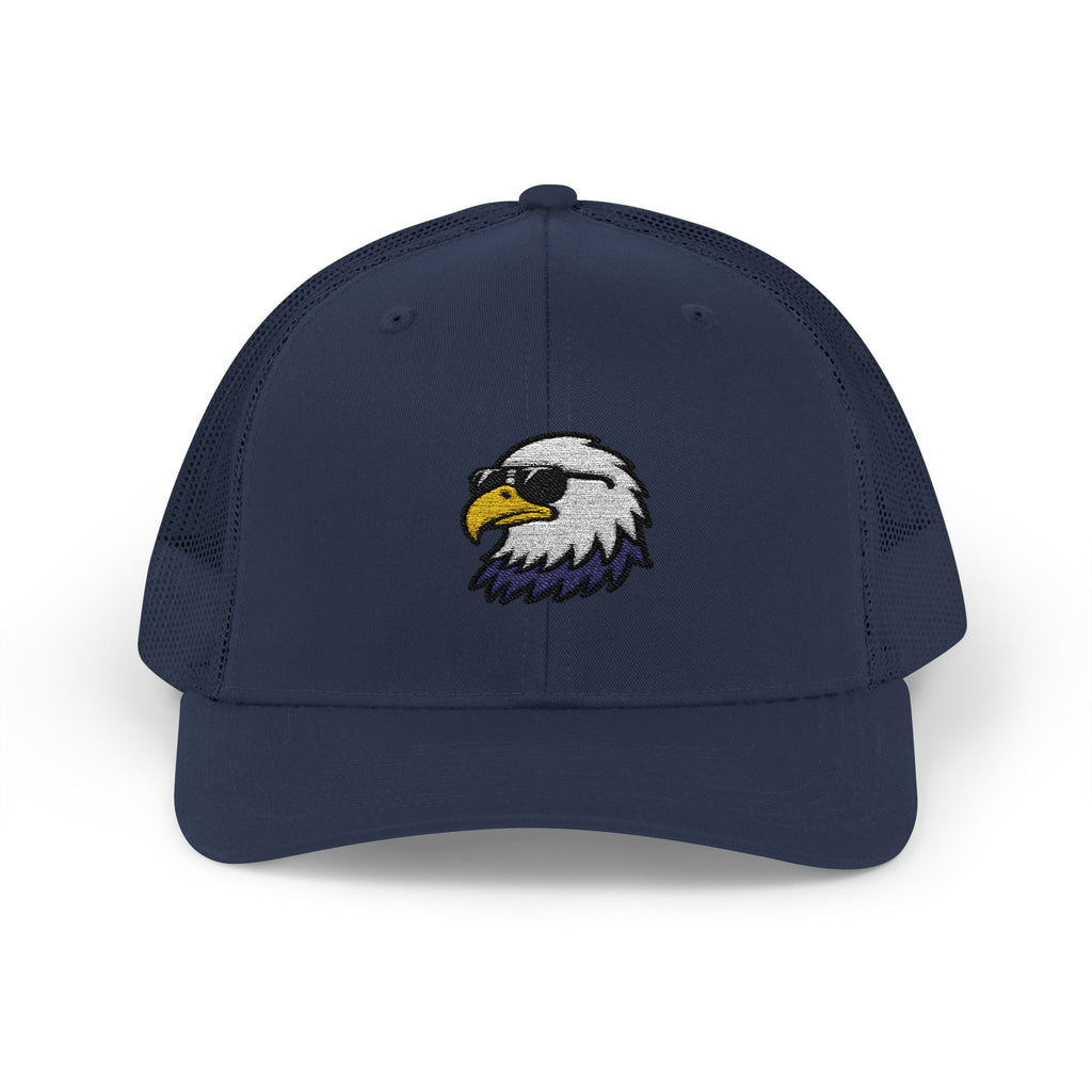 Eagle Head Embroidered Snapback Trucker Cap — Patriotic Mesh Baseball Hat
