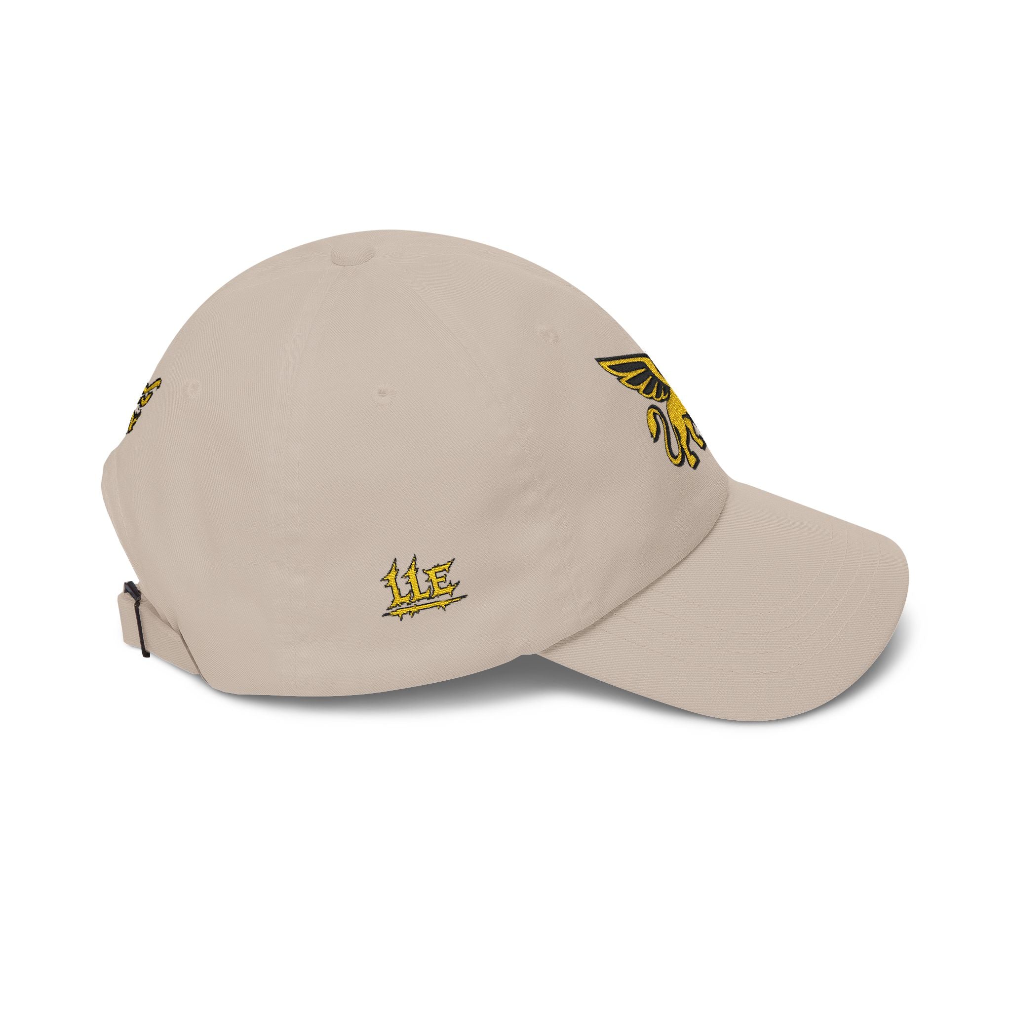 Golden Griffin Embroidered Cap | White Classic Dad Cap