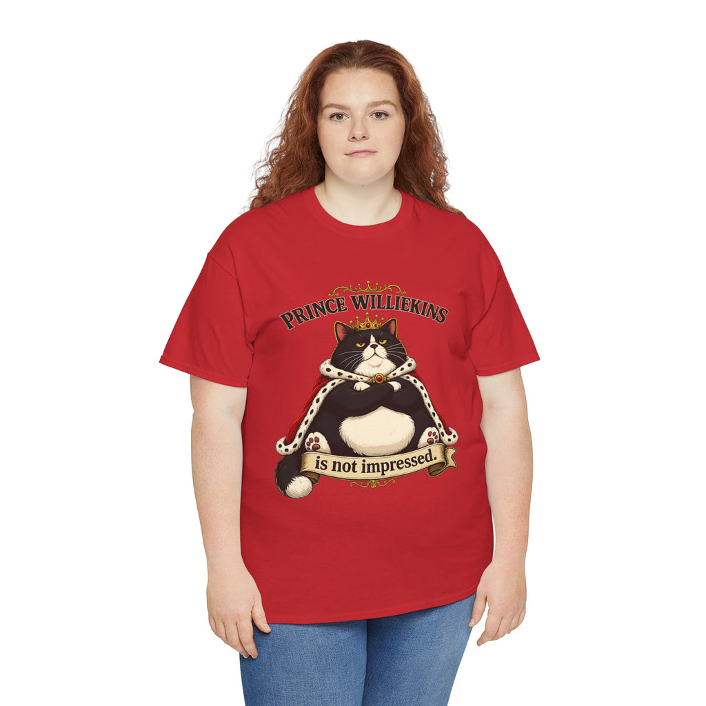 Cat T-Shirt — “Prince Williekins Is Not Impressed” Royal Cat Graphic Tee