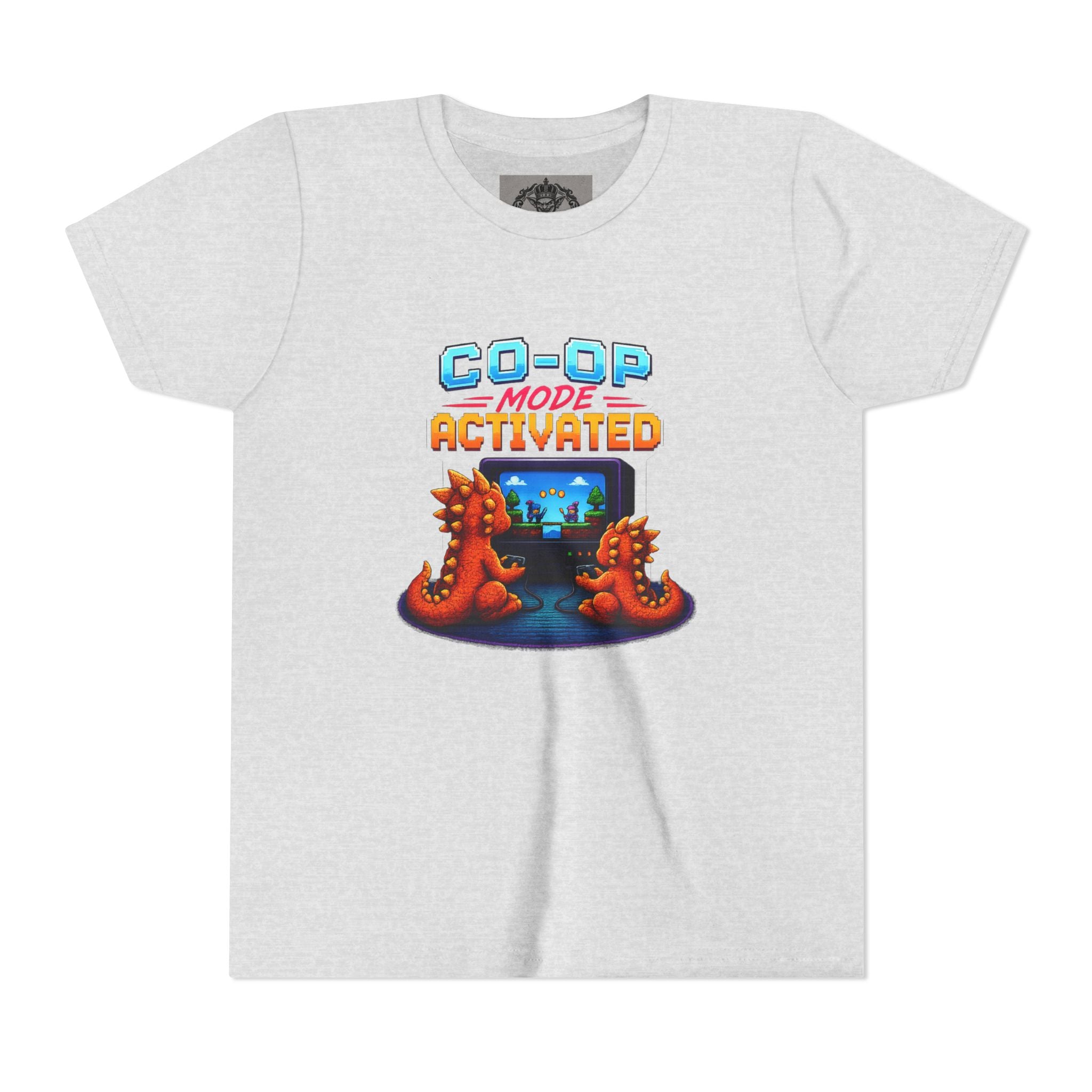 Co-Op Mode Activated Youth Tee | Gaming Dinosaur Kids Shirt | Retro Gamer Youth Shirt